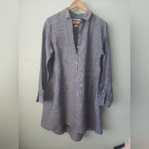 Cynthia Rowley linen dress coastal side pockets
